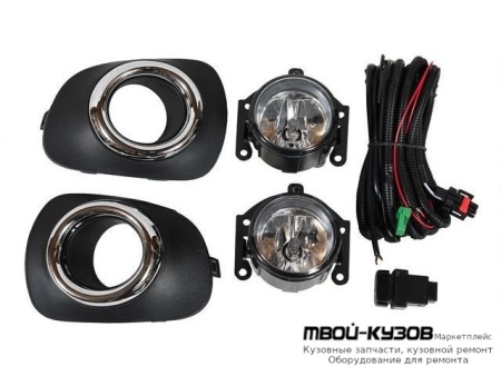 ФАРА ПРОТИВОТУМАННАЯ ЛЕВАЯ + ПРАВАЯ (КОМПЛЕКТ) С ПРОВОДК , КНОПКОЙ , РЕШЕТК БАМПЕРА ХРОМ для Mitsubishi PAJERO SPORT (2009-)