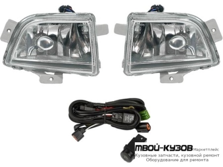 ФАРА ПРОТИВОТУМАННАЯ ЛЕВАЯ + ПРАВАЯ (КОМПЛЕКТ) С ПРОВОДК , КНОПКОЙ для Chevrolet AVEO T200 (2004-)