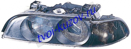 E39 (HB3-HB4) ФАРА левая (DEPO) линзованная с РЕГ.МОТОР указ. поворота белого цвета