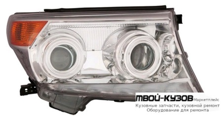 ФАРА ЛЕВАЯ + ПРАВАЯ (КОМПЛЕКТ) ТЮНИНГ (КСЕНОН) 4 ЛИНЗОВАННАЯ ВНУТРИ (DEPO) ХРОМ для Toyota LANDCRUISER 200 (2012-)