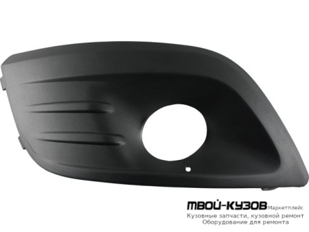 РЕШЕТКА БАМПЕРА ПЕРЕДНИЙ ПРАВАЯ СТОРОНА С ОТВЕРСТИЯМИ ПОД ПРОТИВОТУМАННЫЕ ФАРЫ (КИТАЙ) для Renault LOGAN (2005-2014), Автоваз LADA LARGUS (2012-)