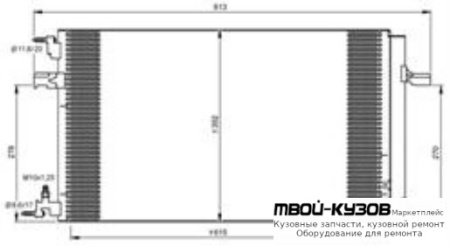 CRUZE {ORLANDO 10-/ASTRA 09- /ZAFIRA 11-/INSIGNIA 08-} КОНДЕНСАТОР КОНДИЦИОНЕРА для Opel ASTRA J (2009-), Opel INSIGNIA (2008-), Opel ZAFIRA (2012-), Chevrolet CRUZE (2009-)