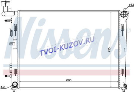 РАДИАТОР 600x455 A/M +/-AC 1,6/2,0