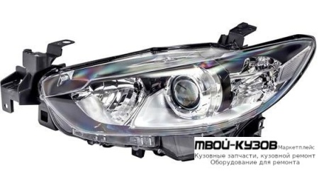 ФАРА ЛЕВАЯ СТОРОНА ПОД КОРРЕКТОР ЛИНЗОВАННАЯ ВНУТРИ ЧЁРНЫЙ (DEPO) для Mazda 6 (2013-)