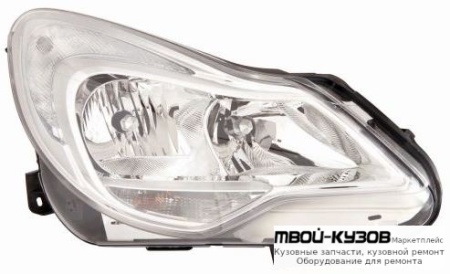 ФАРА ПРАВАЯ СТОРОНА С КОРРЕКТОР ВНУТРИ (DEPO) ХРОМ для Opel CORSA (2011-)