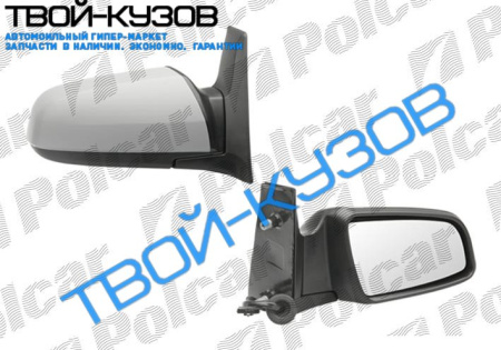 ZAFIRA 0505- ЗЕРКАЛО R ЭЛ+ОБОГРЕВ, ПОД ПОКРАСКУ, ВЫПУКЛ., ХРОМ