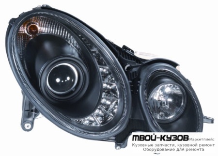 ФАРА ЛЕВАЯ + ПРАВАЯ (КОМПЛЕКТ) ТЮНИНГ ЛИНЗОВАННАЯ (DEVIL EYES) (SONAR) ВНУТРИ ЧЁРНЫЙ для Mercedes W211 (07.2002-)