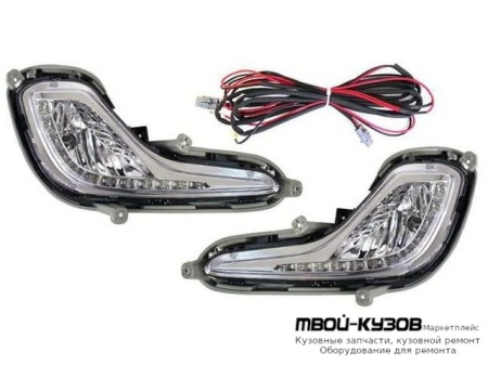 ФАРА ПРОТИВОТУМАННАЯ ЛЕВАЯ + ПРАВАЯ (КОМПЛЕКТ) ТЮНИНГ С ПРОВОДК , С ДИОД (КИТАЙ) для Hyundai SOLARIS (2011-)