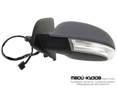 ЗЕРКАЛО ЛЕВАЯ СТОРОНА ЭЛЕКТР С ПОДОГРЕВОМ , АВТОСКЛАДЫВ С УКАЗАТЕЛЬ ПОВОРОТА (ASPHERICAL) ГРУНТ (ТАЙВАНЬ) для Volkswagen GOLF V (10.2003-)