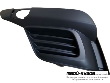 РЕШЕТКА БАМПЕРА ПЕРЕДНИЙ ЛЕВАЯ СТОРОНА С ОТВЕРСТИЯМИ ПОД ПРОТИВОТУМАННЫЕ ФАРЫ (РОССИЯ) для Renault LOGAN / SANDERO (2014-)