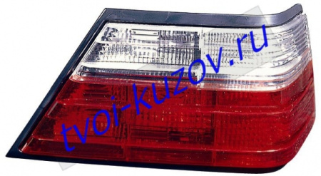 W124 ФОНАРЬ задний внешний правый ТЮНИНГОВАН. прозрачн. хрустальн. красно-белый