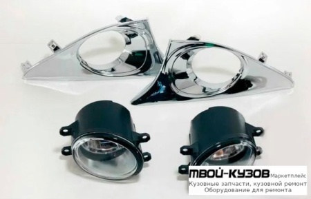 ФАРА ПРОТИВОТУМАННАЯ ЛЕВАЯ + ПРАВАЯ (КОМПЛЕКТ) С РЕШЕТК БАМПЕРА ХРОМ для Toyota CAMRY V50 (2011-)