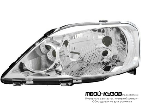 ФАРА ЛЕВАЯ СТОРОНА ВНУТРИ ХРОМ для Renault LOGAN (2005-2014)