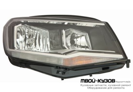 ФАРА ПРАВАЯ СТОРОНА С КОРРЕКТОР ВНУТРИ ЧЁРНЫЙ (DEPO) для Volkswagen CADDY (2010-)