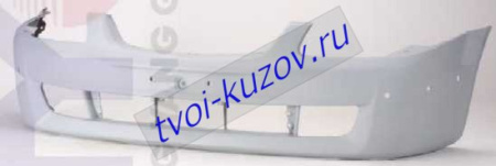 323 (323F) БАМПЕР переднийИЙ с отверстием под повторитель поворота под МОЛДИНГ загрунтов. (под покраску)