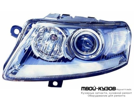 ФАРА ЛЕВАЯ СТОРОНА ПОД КОРРЕКТОР (КСЕНОН) ЛИНЗОВАННАЯ (DEPO) для Audi A6 (04.2004-)