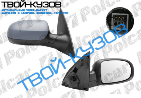 CORSA 2001- ЗЕРКАЛО ПРАВОЕ ЭЛЕКТР+ПОДОГРЕВ ПОД ПОКРАСКУ