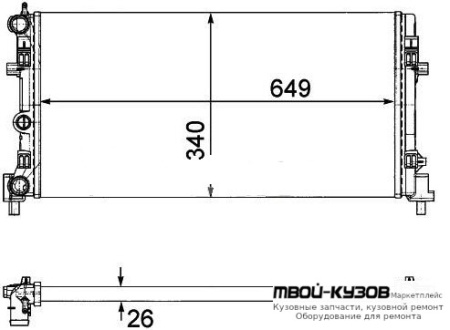 РАДИАТОР ОХЛАЖДЕНИЯ (см.каталог) для Skoda FABIA / ROOMSTER (2010-), Volkswagen POLO (09.2010 - 2020), Audi A1 (2010-)