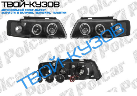 PASSAT 96-00 ФАРЫ ТЮНИНГ АНГЕЛЬСКИЕ ГЛАЗКИ+ЛИНЗА ПРОЗРАЧНЫЕ ЧЕРНЫЕ