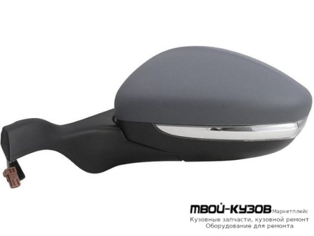 ЗЕРКАЛО ЛЕВАЯ СТОРОНА ЭЛЕКТР С ПОДОГРЕВОМ , УКАЗАТЕЛЬ ПОВОРОТА , ГРУНТ (CONVEX) (ТАЙВАНЬ) для Peugeot 208 (2012-)