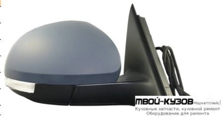 ЗЕРКАЛО ПРАВАЯ СТОРОНА ЭЛЕКТР С ПОДОГРЕВОМ , УКАЗАТЕЛЬ ПОВОРОТА , ПОДСВЕТ (CONVEX) ГРУНТ (ТАЙВАНЬ) для Skoda YETI (2010-)