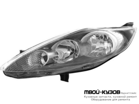 ФАРА ЛЕВАЯ СТОРОНА С КОРРЕКТОР ВНУТРИ (DEPO) ЧЁРНЫЙ для Ford FIESTA (2008-)