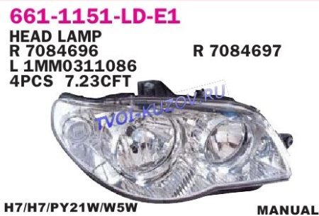 ФАРА левая мех  - для FIAT ALBEA