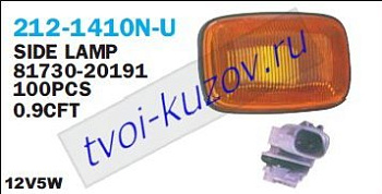 4 runner {camry 92-97/land cruiser 90/100 97-} повторитель поворота в крыло л=п желт 212-1410N-U