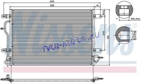 РАДИАТОР КОНДИЦИОНЕРА 567x402 2.0/3.0  - для AUDI A6