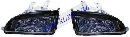 CIVIC ФАРА лев., прав. (КОМПЛЕКТ) ТЮНИНГОВАН. прозрачн. черного цвета
