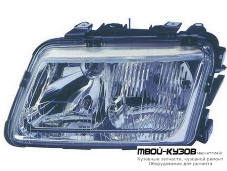 ФАРА ЛЕВАЯ СТОРОНА С ПРОТИВОТУМ +/- ПОД КОРРЕКТОР (DEPO) для Audi A3 (08.1996 - 2002)