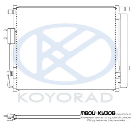 SANTA FE КОНДЕНСАТОР КОНДИЦИОНЕРА (дизель) для Hyundai SANTA FE (2012-)