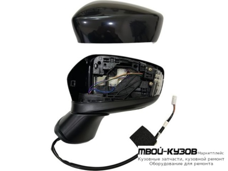ЗЕРКАЛО ЛЕВАЯ СТОРОНА ЭЛЕКТР С ПОДОГРЕВОМ , ДИОД УКАЗАТЕЛЬ ПОВОРОТА 6 КОНТ (ASPHERICAL) ГРУНТ (ТАЙВАНЬ) для Mazda 3 (2013-)
