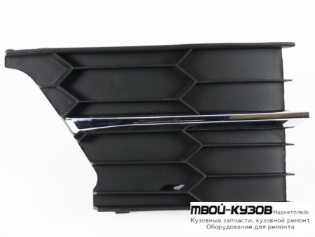 РЕШЕТКА БАМПЕРА ПЕРЕДНИЙ ЛЕВАЯ СТОРОНА С ХРОМ МОЛДИНГ (КИТАЙ) для Skoda SUPERB (2008-2015)