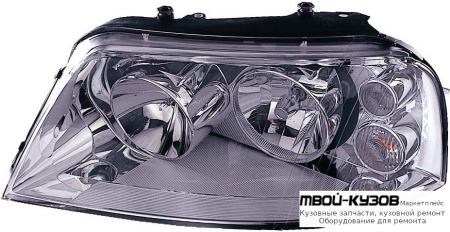 ФАРА ЛЕВАЯ СТОРОНА С КОРРЕКТОР ВНУТРИ (DEPO) ХРОМ для Volkswagen SHARAN (04.2000-) / SEAT ALHAMBRA (4/00)