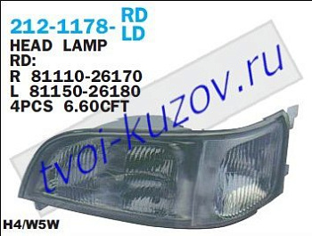 hiace {прав руль} фара правая rhd 212-1178R-RD