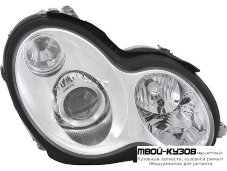 ФАРА ПРАВАЯ СТОРОНА ПОД КОРРЕКТОР ЛИНЗОВАННАЯ (КСЕНОН) (DEPO) для Mercedes W203 (07.2000-)