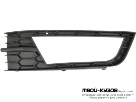 РЕШЕТКА БАМПЕРА ПЕРЕДНИЙ ЛЕВАЯ СТОРОНА С ОТВЕРСТИЯМИ ПОД ПРОТИВОТУМАННЫЕ ФАРЫ (КИТАЙ) для Skoda OCTAVIA (2013-2017)