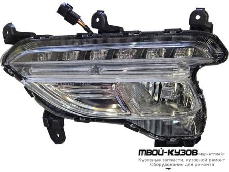 ФАРА ПРОТИВОТУМАННАЯ ЛЕВАЯ СТОРОНА С DRL( ХОД. ОГНИ) для Hyundai SANTA FE (2012-)