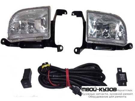 ФАРА ПРОТИВОТУМАННАЯ ЛЕВАЯ + ПРАВАЯ (КОМПЛЕКТ) С ПРОВОДК И КНОПКОЙ (СЕДАН) (КИТАЙ) для Chevrolet LACETTI (2004-) / DAEWOO NUBIRA (2004-)