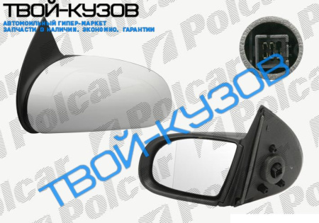 TIGRA 1094-1201 ЗЕРКАЛО R ЭЛЕКТР., ПОД ПОКРАСКУ, ВЫПУКЛОЕ, ХРОМ