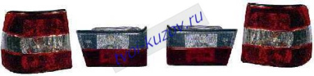 E34 ФОНАРЬ задний внешний вместе с внутренним лев. и прав. (КОМПЛЕКТ) (СЕДАН) ТЮНИНГОВАН. прозрачн. хрустальн. красно-белый