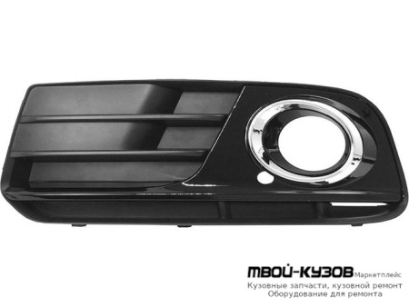 РЕШЕТКА БАМПЕРА ПЕРЕДНИЙ ЛЕВАЯ СТОРОНА С ОТВЕРСТИЯМИ ПОД ПРОТИВОТУМАННЫЕ ФАРЫ , ХРОМ МОЛДИНГ (ТАЙВАНЬ) для Audi Q5 (2008-2017)