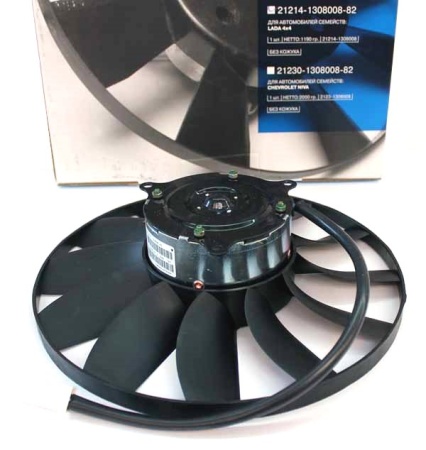 Электродвигатель охлаждения ВАЗ-21214 без резистора с крыльчаткой и кожухом (АвтоВАЗ)