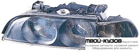 ФАРА ЛЕВАЯ СТОРОНА (DEPO) ЛИНЗОВАННАЯ С КОРРЕКТОР УКАЗАТЕЛЬ ПОВОРОТА БЕЛ для BMW E39 (11.1995 - 2003)