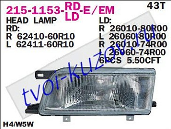 y10 фара правая (под электро корректор) 215-1153R-LD-EM