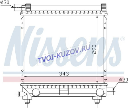 РАДИАТОР 292x349 2.0/2.3 (+190) 1.8/2.0/2.3 M  - для MERCEDES W124 E124