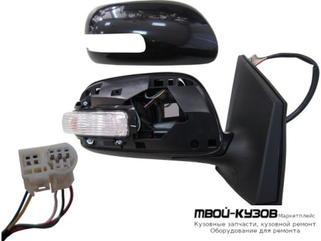 ЗЕРКАЛО ПРАВАЯ СТОРОНА ЭЛЕКТР , С УКАЗАТЕЛЬ ПОВОРОТА (CONVEX) ГРУНТ (ТАЙВАНЬ) для Toyota COROLLA E150 (2006-) СЕДАН