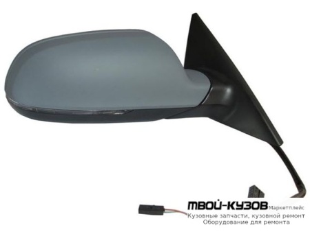 ЗЕРКАЛО ПРАВАЯ СТОРОНА (4 ДВ) SPORTBACK ЭЛЕКТР С ПОДОГРЕВОМ АВТОСКЛАДЫВ УКАЗАТЕЛЬ ПОВОРОТА ПАМЯТЬЮ SIDE ASSIST (ASPHERICAL) ГРУНТ (ТАЙВАНЬ) для Audi A5 (2007-)