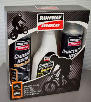 Набор Вело/Мото RUNWAY (смазка цепи RW8000 + очист цепи RW8001 + очист мотоцикла RW8002)